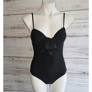 Shein Bardot Black One Piece Bathing suit sz Small